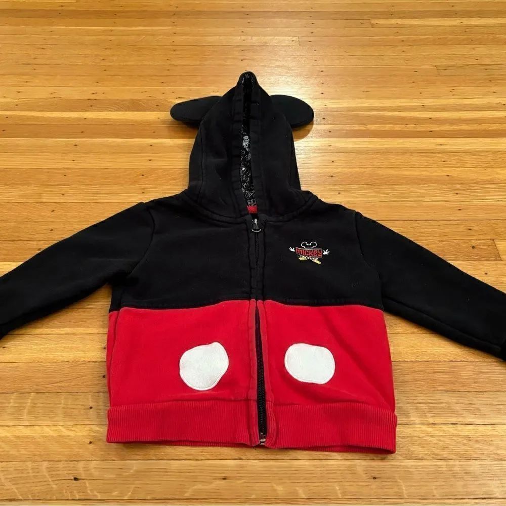 Disney Parks Mickey Mouse black/red full zip hoodie - Picture 2 of 6